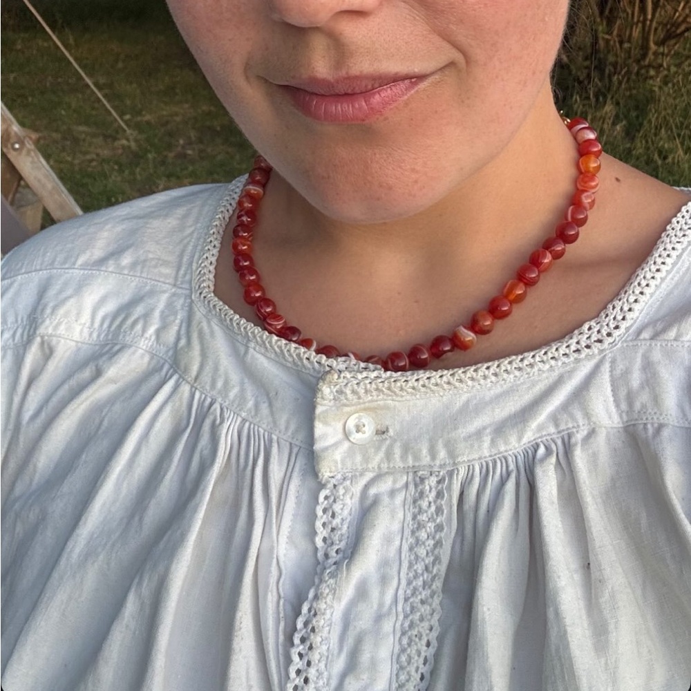 Vintage Red Bead Necklace
